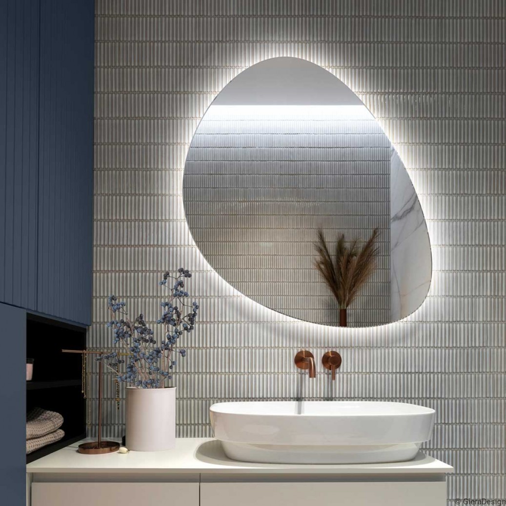 Espejo asimétrico LED para baño Espejo con luz LED irregular