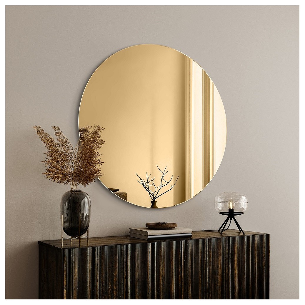 espejo dorado con marco